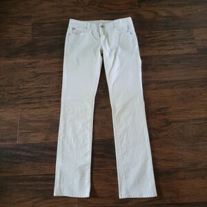 New A|X‎ Full Length Regular Off White Low Rise Straight Cut Jeans Size 4